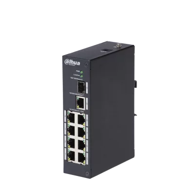 YuLinca PoE Switch, 10 Port Poe Switch (8 Port 100M PoE+ | 2 Gigabit  Uplink), 802.3af/at PoE, Fanless Metal Unmanaged Plug&Play Ethernet Switch